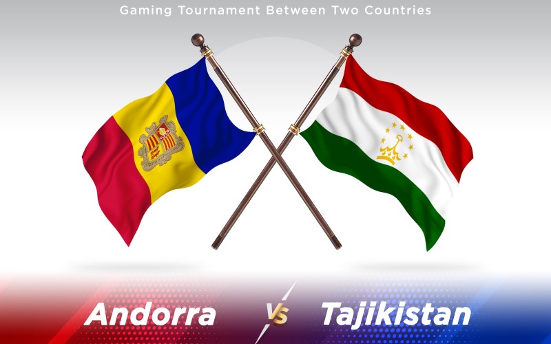 Andorra versus Tádžikistán Vlajky dvou zemí - ilustrace