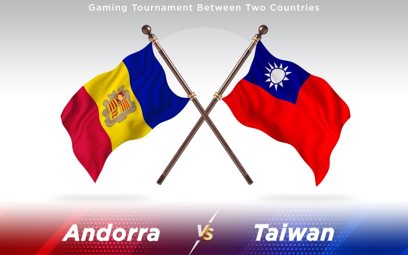 Andorra versus Taiwan Bandeiras de dois países - ilustração