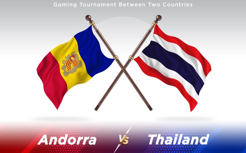 Download Иллюстрация "Andorra versus Thailand  Two Countries Flags - Illustration" / Andorra versus Thailand  Two Countries Flags - Illustration - Иллюстрация на тему графика national,patriotic,europe,asia,republic,map,flag,country,cartography,geography,nation,illustration,graphic,vector,state,world,isolated,symbol,border,icon