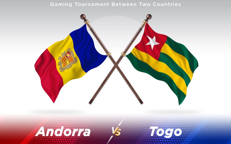Andorra versus Togo Two Countries Flags - Illustration