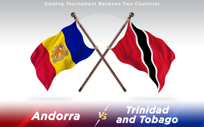 Andorra versus Trinidad en Tobago Twee landen vlaggen - illustratie