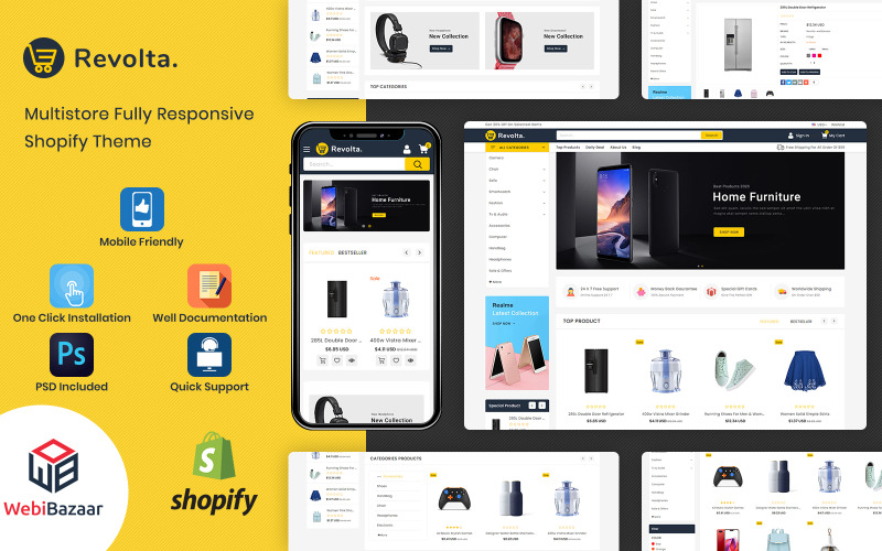 Revolta - Minimal Modern Multistore Shopify-tema