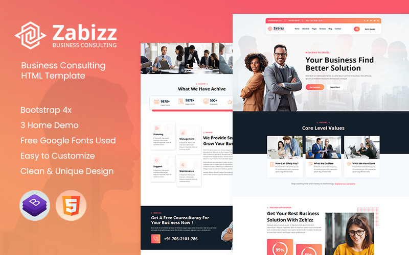 Zabizz - Business Consulting Website-Vorlage