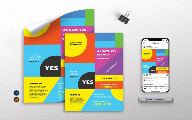 Download Фирменный стиль "Agency vol.03 - Flyer, Poster &amp; Instagram TY - Corporate Identity Template" / Agency vol.03 - Flyer, Poster &amp; Instagram TY - Corporate Identity Template - Фирменный стиль на тему графика agency,full colour,flyer,poster,promotion,business,a4,a3,instagram,template
