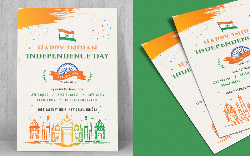 Download Фирменный стиль "Morg - Indian Independence Day Flyer - Corporate Identity Template" / Morg - Indian Independence Day Flyer - Corporate Identity Template - Фирменный стиль на тему графика independenceday,aug15,indian,blue,india,fest,festival,event,promotion,multipurpose,vector,silhouette,newdesign,modernflyer,flyer