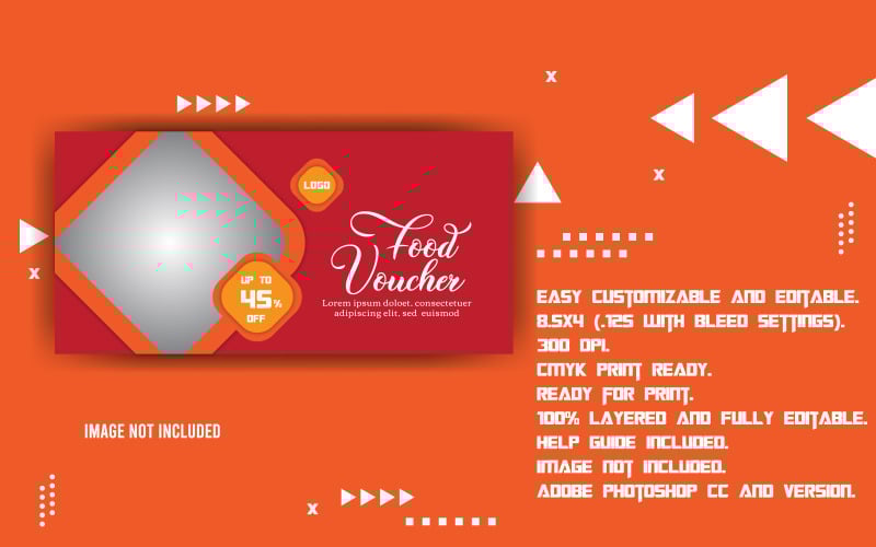 Download Фирменный стиль "Promotional Food Card Corporate" / Promotional Food Card Corporate - Фирменный стиль на тему графика flyer,illustration,marketing,layout,label,web,modern,advertising,card,online,header,sale,orange,store,collection,shopping,vector,trendy,horizontal,retail
