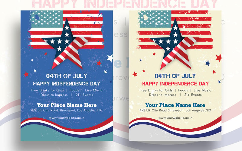 Wary - Den nezávislosti Flyer Design - Šablona Corporate Identity