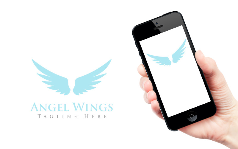 Download Шаблон логотипа "Angel Wings Logo Template" / Angel Wings Logo Template - Шаблон логотипа на тему графика logo design,logo template,logo,vector,corporate logo,brand,angel,children,school,christian,motivation,faith,church,spa,relaxation,store,baby,angelic,serene,jewelry