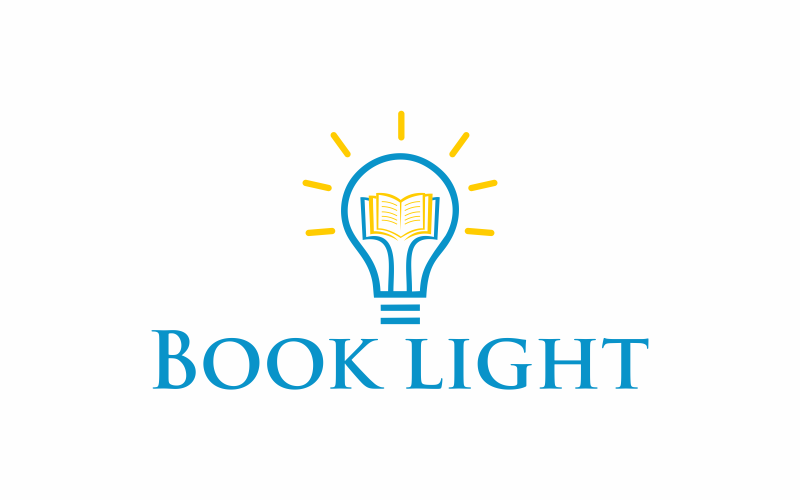 Download Шаблон логотипа "Book Light Logo Template" / Book Light Logo Template - Шаблон логотипа на тему графика light,book,education,study,magic,open,school,concept,information,abstract,vintage,art,cover,learn,design,idea,bright,power,history,reading
