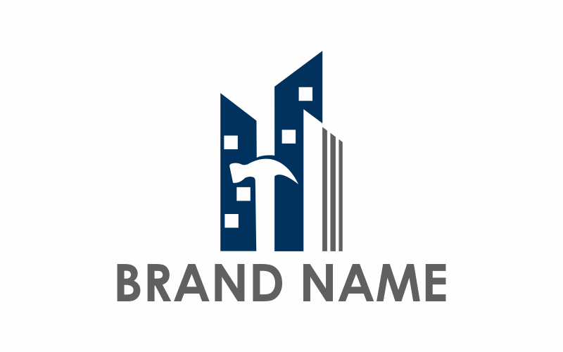 Download Шаблон логотипа "City Hammer Logo Template" / City Hammer Logo Template - Шаблон логотипа на тему графика business,concept,estate,logo,construction,design,house,real,home,hammer,city,architecture,modern,apartment,housing,building,corporate,urban,hand,symbol