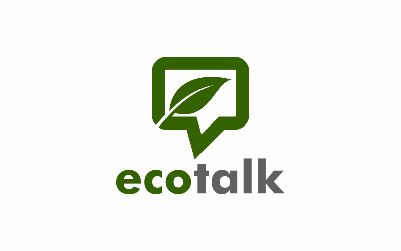 Download Шаблон логотипа "Eco Talk Logo Template" / Eco Talk Logo Template - Шаблон логотипа на тему графика eco,talk,green,nature,vector,ecology,message,chat,clean,people,leaf,talking,dialog,technology,computer,education,creative,symbol,natural,organic
