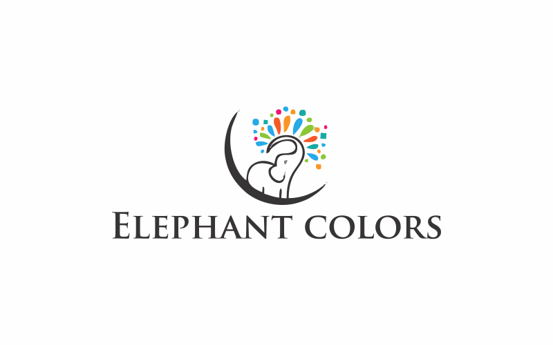 Download Шаблон логотипа "Elephant Colors Logo Template" / Elephant Colors Logo Template - Шаблон логотипа на тему графика elephant,illustration,animal,vector,drawing,design,graphic,coloring,nature,abstract,colorful,sketch,coloring book,africa,outline,child,mammal,coloring page,hand,icon