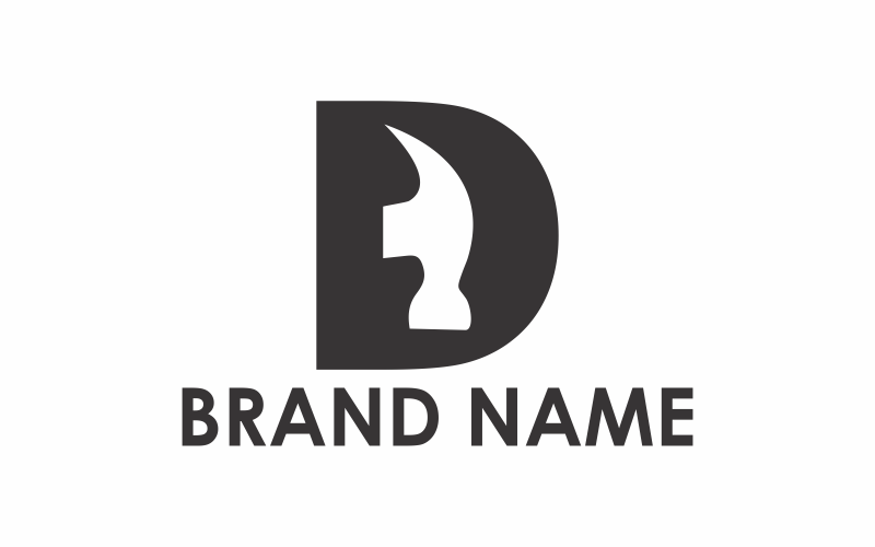 Letra D Modelo de logotipo de martelo
