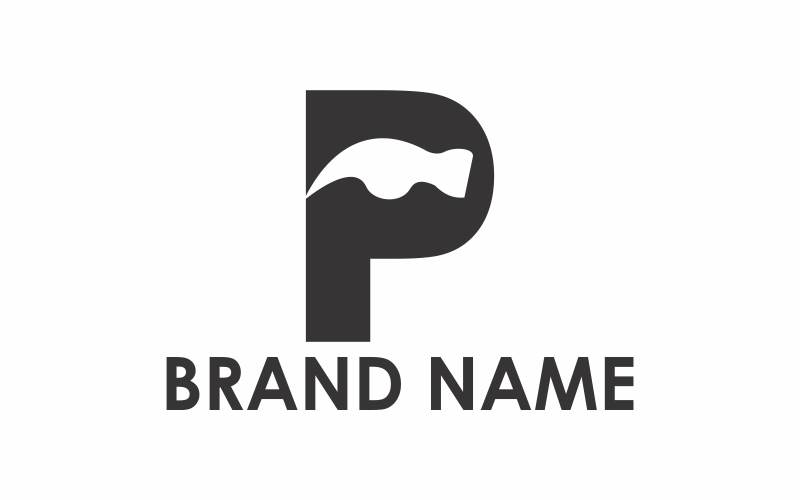 Letra P Modelo de logotipo de martelo