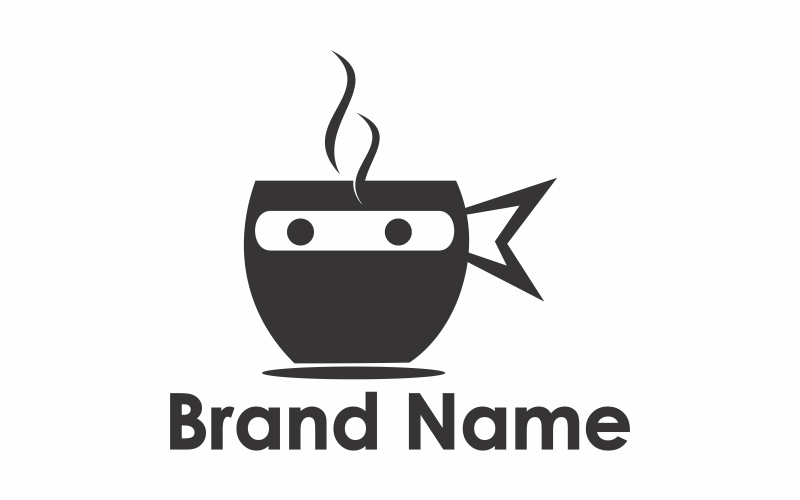 Modello di logo del caffè Ninja