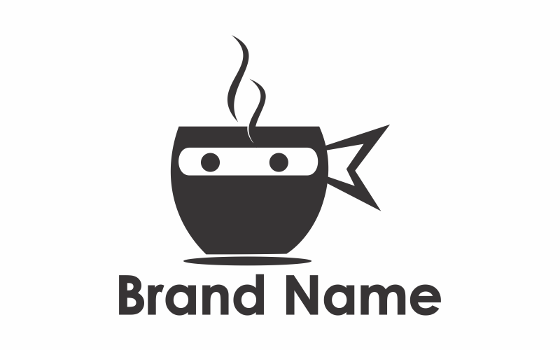 Modelo de logotipo de café Ninja