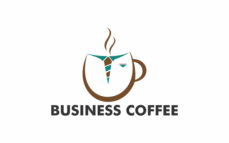 Modelo de logotipo para café comercial