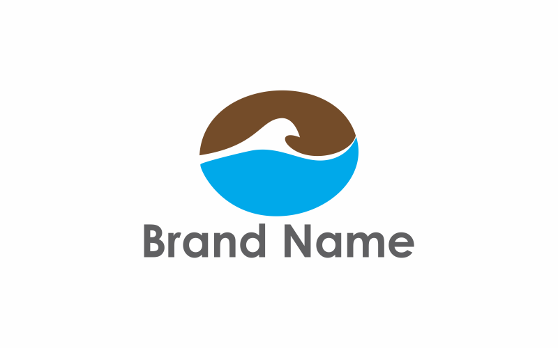 Modelo de logotipo Wave Coffee