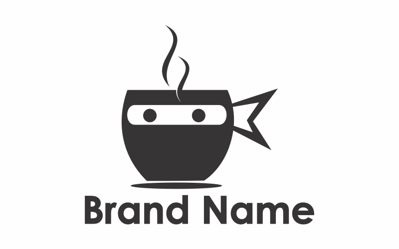 Download Шаблон логотипа "Ninja Coffee Logo Template" / Ninja Coffee Logo Template - Шаблон логотипа на тему графика illustration,symbol,vector,graphic,icon,ninja,coffee,black,design,logo,cafe,food,drink,restaurant,mug,business,cappuccino,logotype,japanese
