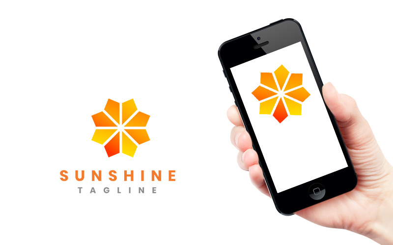 Шаблон логотипа Sunshine Happy