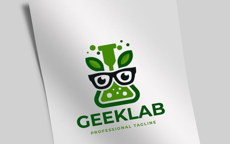 Download Шаблон логотипа "Geek Lab Logo Template" / Geek Lab Logo Template - Шаблон логотипа на тему графика beaker,brand,branding,bright,business,chemist,chemistry,creation,creativities,creativity,creator,flask,geek,geek glasses,glasses,identity,invention,inventor,lab,lab bottle
