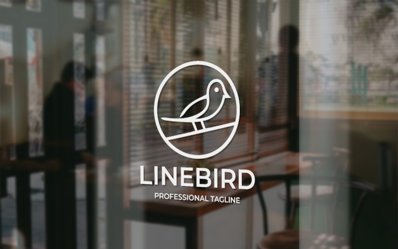 Linje fågel logotyp mall