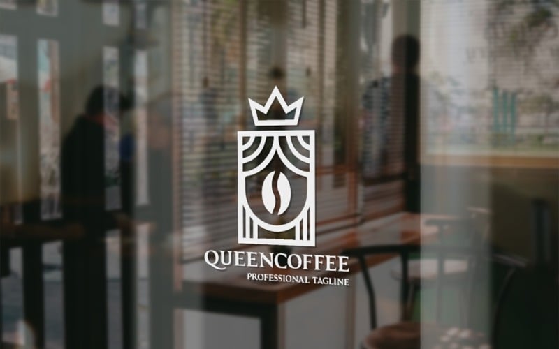 Download Шаблон логотипа "Queen Coffee Logo Template" / Queen Coffee Logo Template - Шаблон логотипа на тему графика americano,beverage,bistro,brand,branding,cafe,cappuccino,coffee,coffee cup,coffee shop,cream,cuisine,cup,elegant,hot,hot chocolate,hot coffee,identity,latte,leaf
