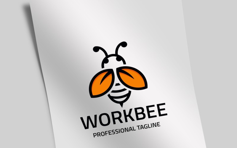 Download Шаблон логотипа "Work Bee Logo Template" / Work Bee Logo Template - Шаблон логотипа на тему графика bee,bee hive,bee logo,bees,bold,brand,branding,bug,business,creation,creative,dart,flowers,fly,hard work,hive,honey,hornet,insect,light