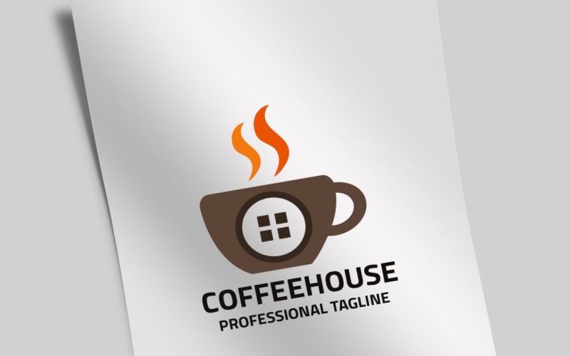 Download Шаблон логотипа "Coffee House Logo Template" / Coffee House Logo Template - Шаблон логотипа на тему графика bar,branding,business,cafe,cappuccino,classic,coffee,corporate,creative,cup,design,drink,emblem,espresso,flavor,food,hot,house,icon,label