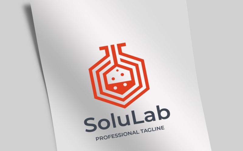 Modèle de logo de laboratoire de solutions