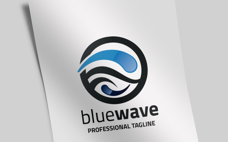 Modello di logo di onda blu