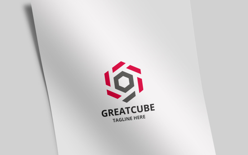 Modelo de logotipo de grande letra G de cubo