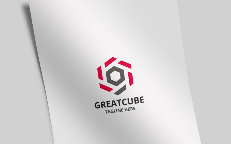 Великий куб буква G шаблон логотипу