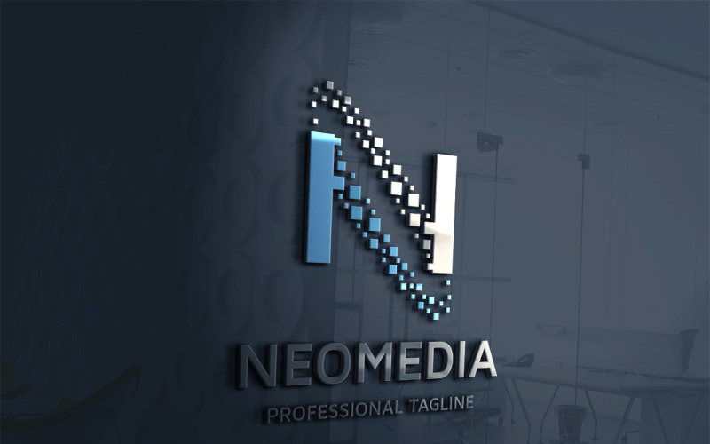 新媒体字母N标志模板
