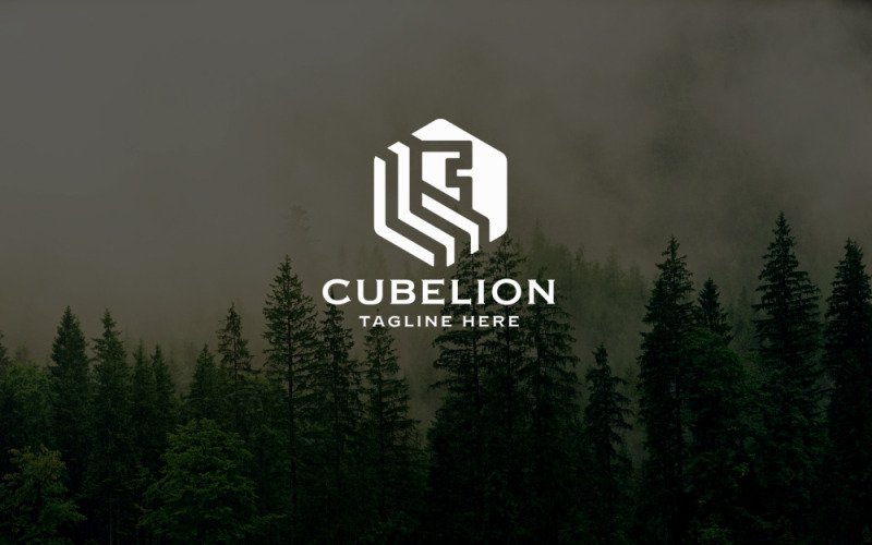 Kubus Leeuw Logo sjabloon