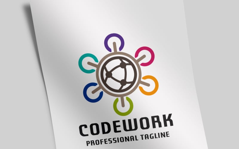 Modello di logo di lavoro di codice