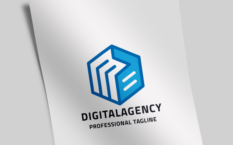 Modelo de logotipo da letra D da agência digital