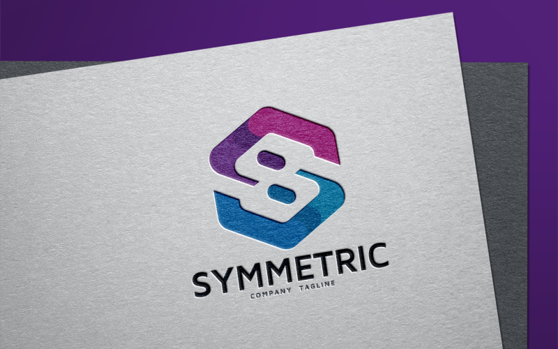 Plantilla de logotipo simétrico letra S
