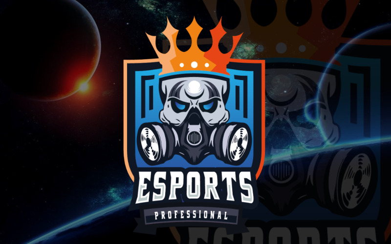Profesionální šablona esportu s logem King Skull