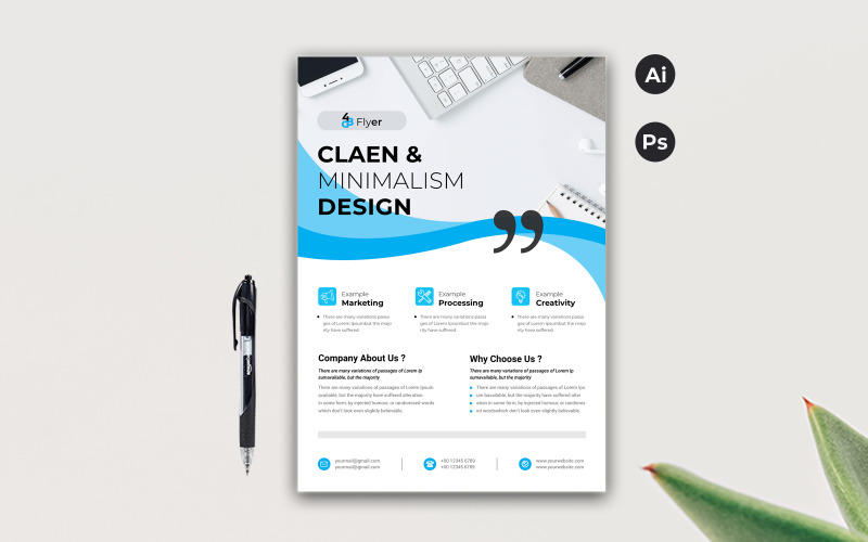 Download Фирменный стиль "Clean &amp; Minimal Flyer - Corporate Identity Template" / Clean &amp; Minimal Flyer - Corporate Identity Template - Фирменный стиль на тему графика template,flyer,business,modern,poster,corporate,design,a4,creative,simple,company,print,style,concept,element,sales,icon,idea,elegant,stylish