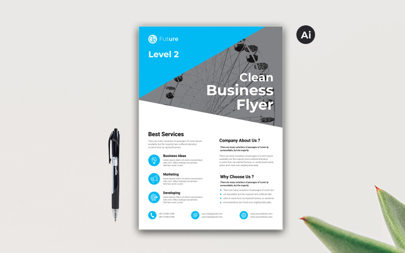Download Фирменный стиль "Clean Business Flyer - Corporate Identity Template" / Clean Business Flyer - Corporate Identity Template - Фирменный стиль на тему графика template,flyer,business,modern,poster,corporate,design,a4,creative,simple,company,print,style,concept,element,sales,icon,idea,elegant,stylish