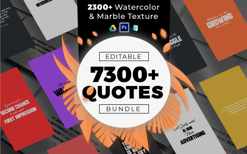 7300 Quotes and Textures Bundle - Modèle d'identité d'entreprise