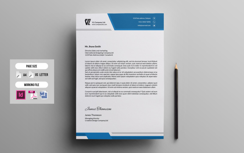 Jhone brevpapper - mall för företagsidentitet