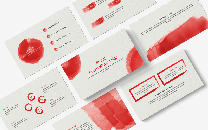 Small Fresh Watercolor PowerPoint template