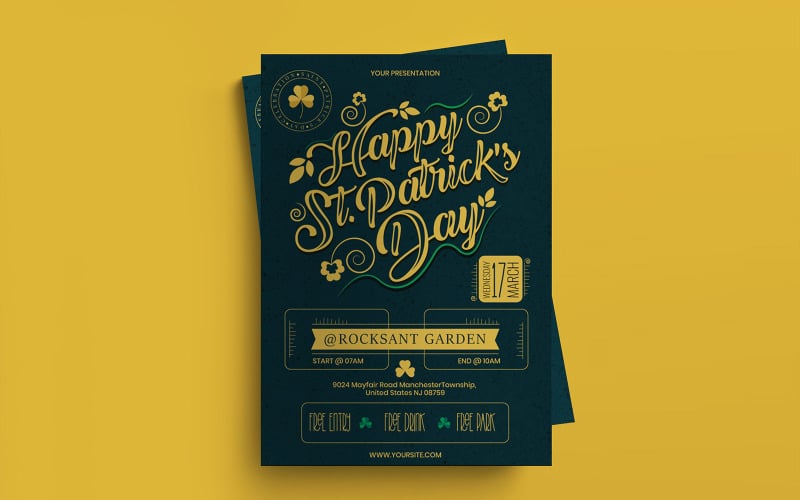 Download Фирменный стиль "St.Patrick's Day Flyer - Corporate Identity Template" / St.Patrick's Day Flyer - Corporate Identity Template - Фирменный стиль на тему графика st,irish,shamrock,ireland,party,money,background,hat,holiday,patrick,traditional,banner,culture,gold,leprechaun,design,clover,luck,saint,pot