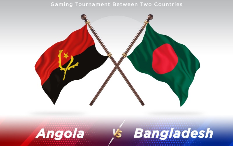 安哥拉与孟加拉国两个国家的旗帜-光栅插图