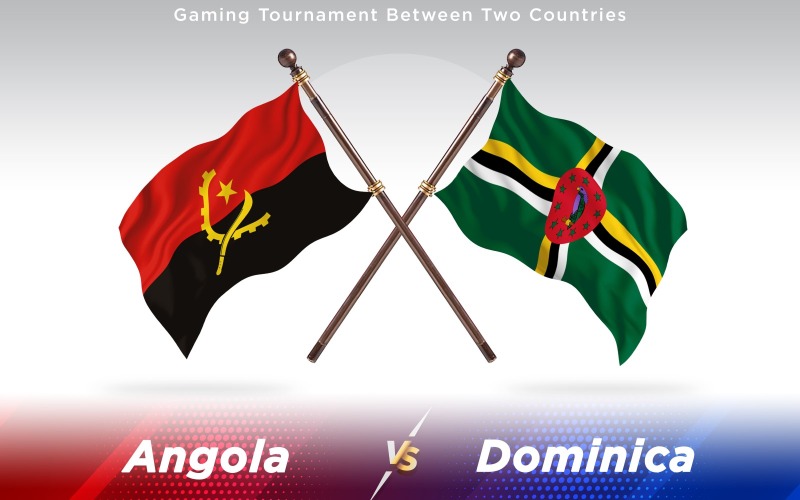 Angola gegen Dominica Zwei Länder Flaggen - Illustration