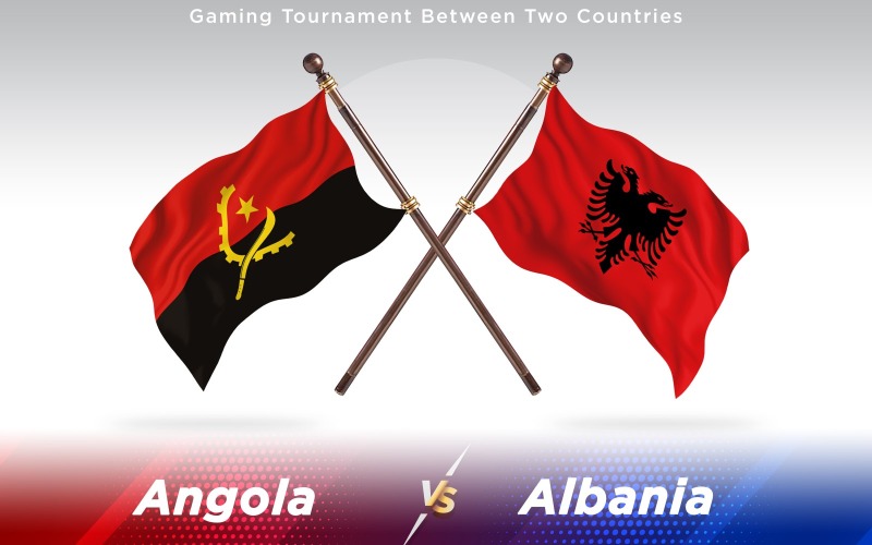 Angola kontra Albaniens två länder flaggor - Illustration