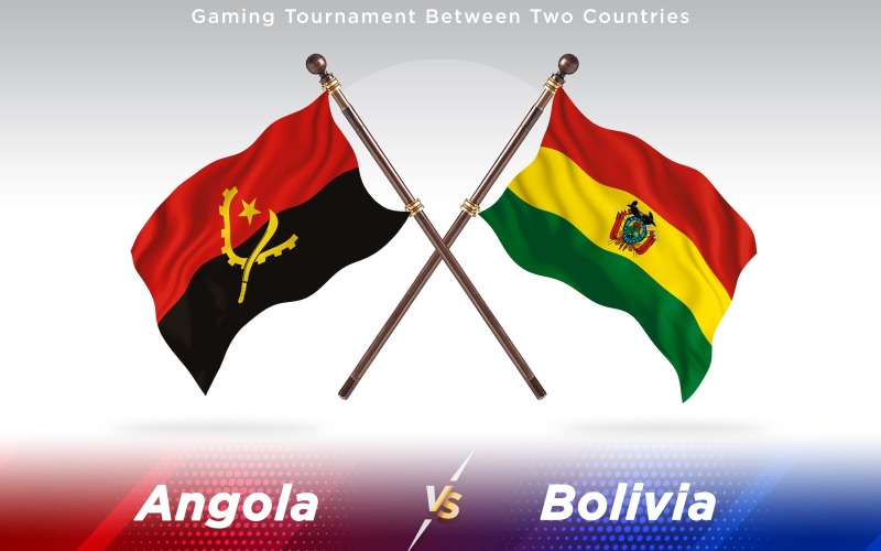 Angola kontra Bolivia två länder flaggor - Illustration