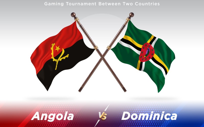Angola kontra Dominica Two Countries Flaggor - Illustration